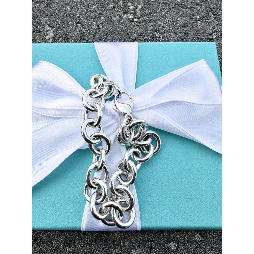 Tiffany & Co Rolo Link Bracelet, Silver, 7.5 inch